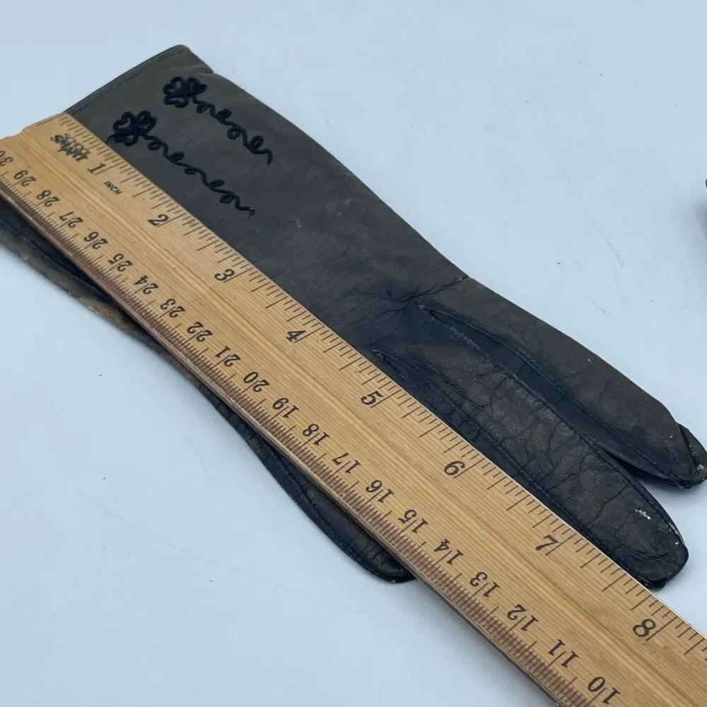 Ladies Vintage Real Kid Fancy Dress Gloves Made in West Germany Costume
